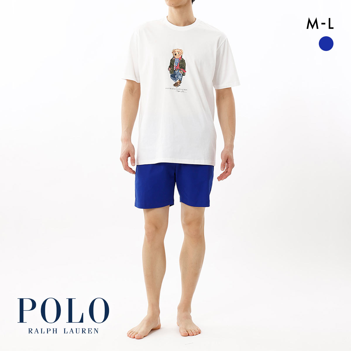ポロ ラルフ ローレン Tahiti Bear Set ルームウェア 上下セット メンズ スリープウェア POLO RALPH LAUREN(BU-ブルー-M)