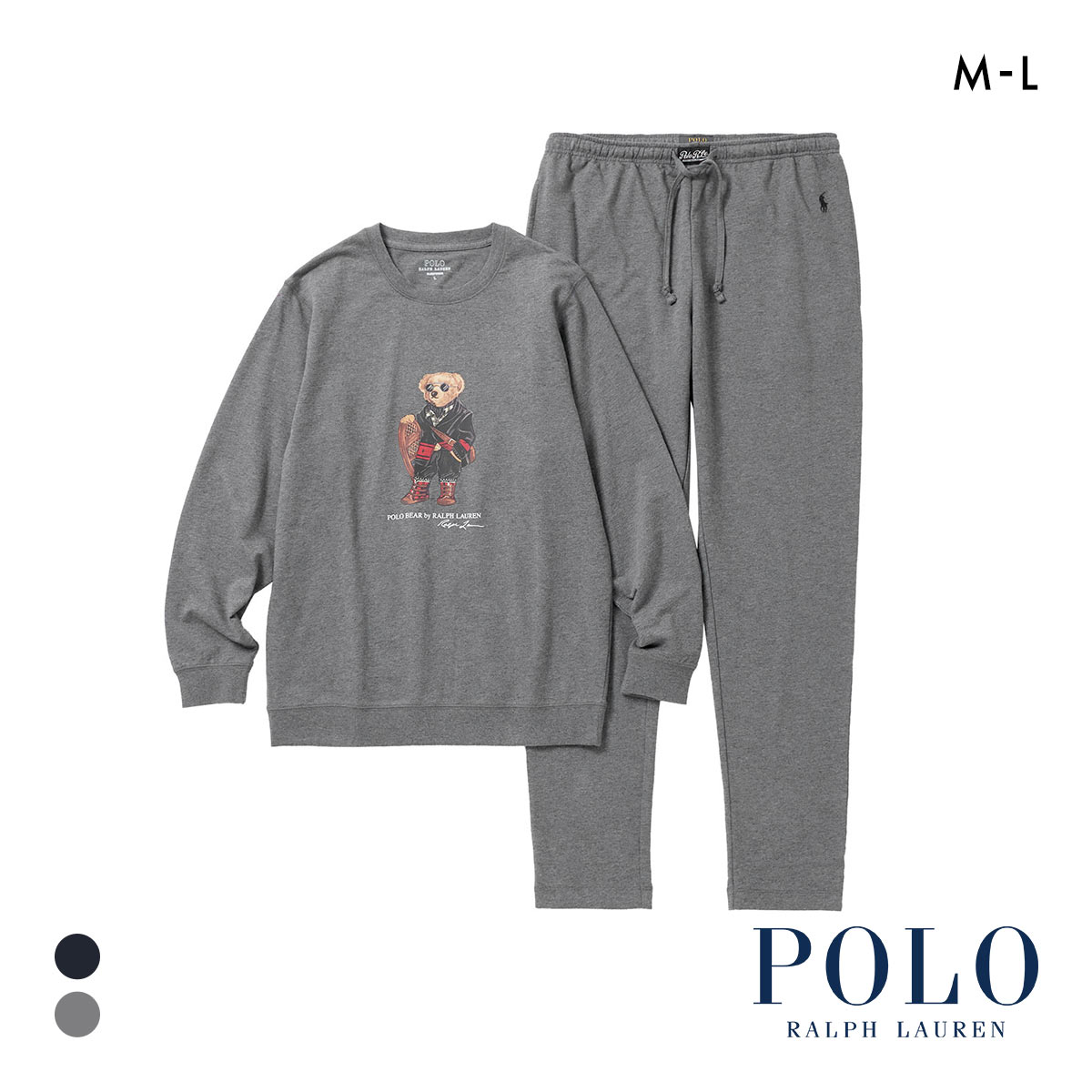 ポロ ラルフ ローレン Holiday Bear Mini French Terry Sleepwear Set ルームウェア 上下セット メンズ スリープウェア POLO RALPH LAUREN(CGY-チャコールグレー-M)