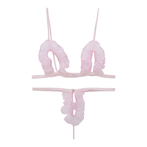 シースルー極小オープンクロッチブラセット