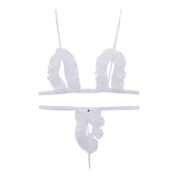 シースルー極小オープンクロッチブラセット