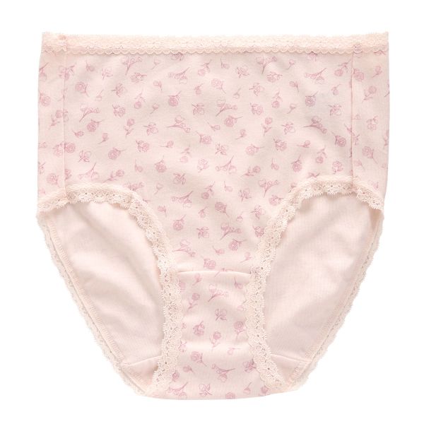 はきこみ深め 綿100％ ウエストレース フラワープリント リラックス スタンダード ショーツ M L LL 単品