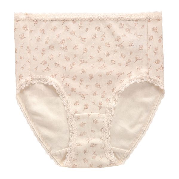 はきこみ深め 綿100％ ウエストレース フラワープリント リラックス スタンダード ショーツ M L LL 単品