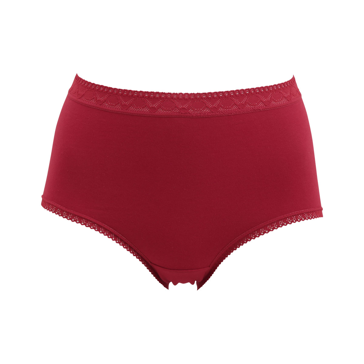 ヒップ美人 美尻メイク 脇スッキリ はきこみ深め 綿混 ショーツ(RE-レッド-M)