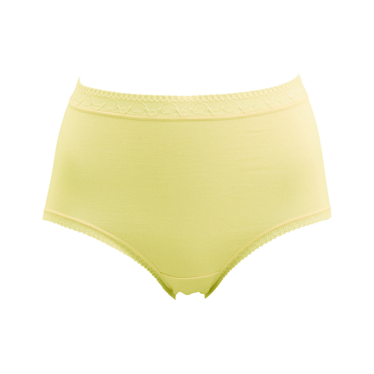 ヒップ美人 美尻メイク 脇スッキリ はきこみ深め 綿混 ショーツ(YE-イエロー-M)