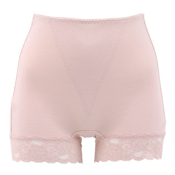 ヒップ美人 美尻メイク おなかライトサポート ソフトタッチ 足口レース 一分丈 綿混 ショーツ ガードル