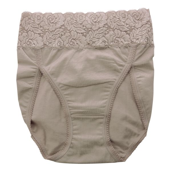 おなかもおしりもすっぽり包む スタンダード ショーツ 深め ウエストレース 綿混 大きいサイズ 単品