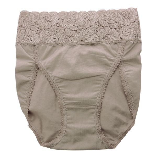 おなかもおしりもすっぽり包む スタンダード ショーツ 深め ウエストレース 綿混 大きいサイズ 単品