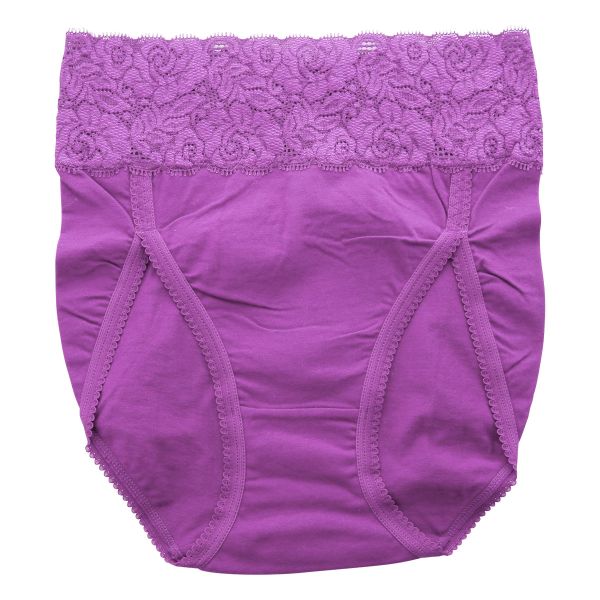 おなかもおしりもすっぽり包む スタンダード ショーツ 深め ウエストレース 綿混 大きいサイズ 単品