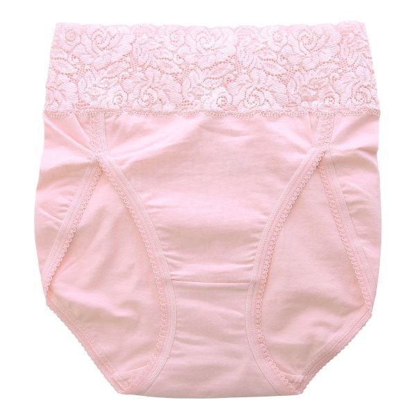 おなかもおしりもすっぽり包む スタンダード ショーツ 深め ウエストレース 綿混 大きいサイズ 単品