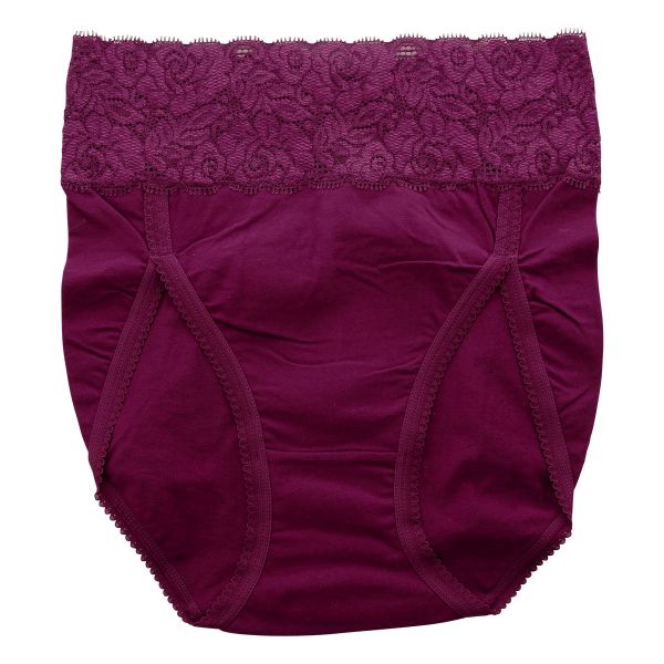 おなかもおしりもすっぽり包む スタンダード ショーツ 深め ウエストレース 綿混 大きいサイズ 単品
