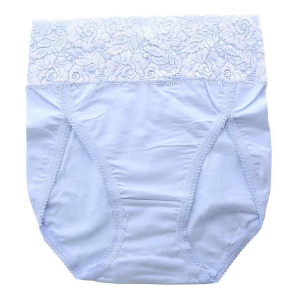 おなかもおしりもすっぽり包む スタンダード ショーツ 深め ウエストレース 綿混 大きいサイズ 単品