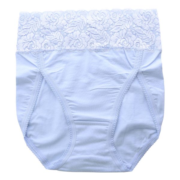 おなかもおしりもすっぽり包む スタンダード ショーツ 深め ウエストレース 綿混 大きいサイズ 単品