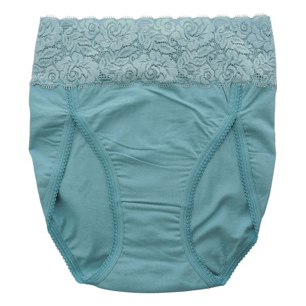 おなかもおしりもすっぽり包む スタンダード ショーツ 深め ウエストレース 綿混 大きいサイズ 単品