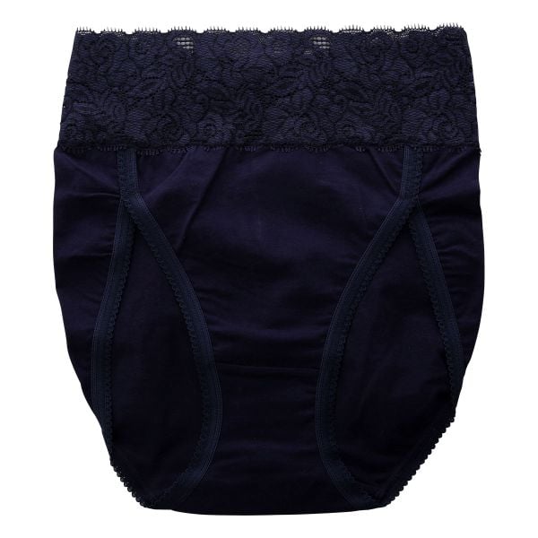 おなかもおしりもすっぽり包む スタンダード ショーツ 深め ウエストレース 綿混 大きいサイズ 単品