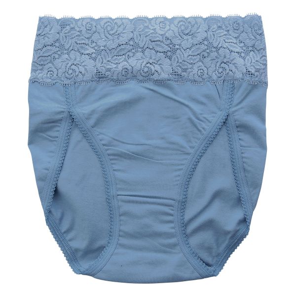 おなかもおしりもすっぽり包む スタンダード ショーツ 深め ウエストレース 綿混 大きいサイズ 単品