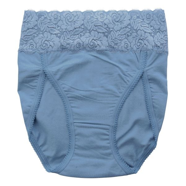 おなかもおしりもすっぽり包む スタンダード ショーツ 深め ウエストレース 綿混 大きいサイズ 単品