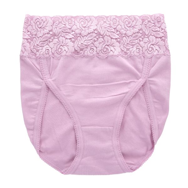 おなかもおしりもすっぽり包む スタンダード ショーツ 深め ウエストレース 綿混 大きいサイズ 単品