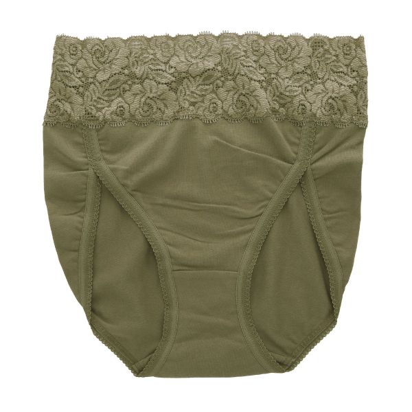おなかもおしりもすっぽり包む スタンダード ショーツ 深め ウエストレース 綿混 大きいサイズ 単品
