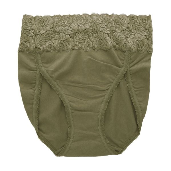 おなかもおしりもすっぽり包む スタンダード ショーツ 深め ウエストレース 綿混 大きいサイズ 単品