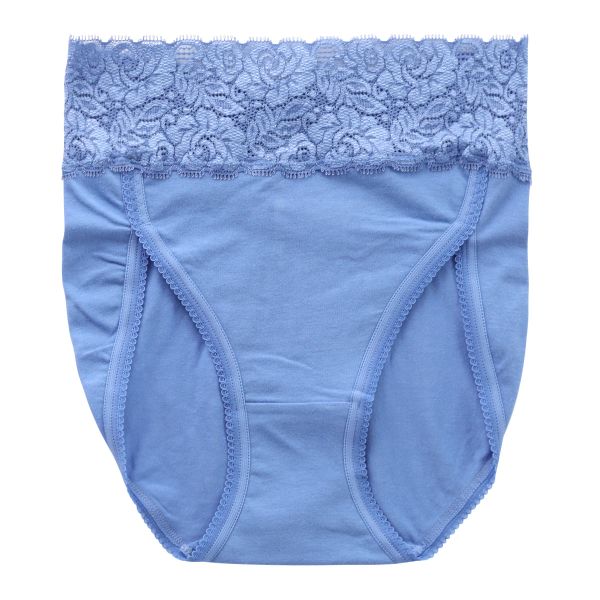 おなかもおしりもすっぽり包む スタンダード ショーツ 深め ウエストレース 綿混 大きいサイズ 単品