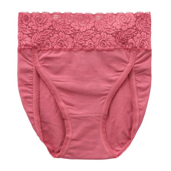 おなかもおしりもすっぽり包む スタンダード ショーツ 深め ウエストレース 綿混 大きいサイズ 単品