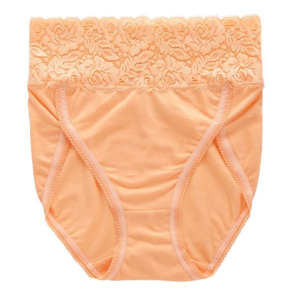 おなかもおしりもすっぽり包む スタンダード ショーツ 深め ウエストレース 綿混 大きいサイズ 単品