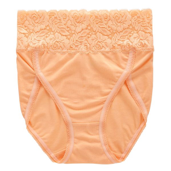 おなかもおしりもすっぽり包む スタンダード ショーツ 深め ウエストレース 綿混 大きいサイズ 単品