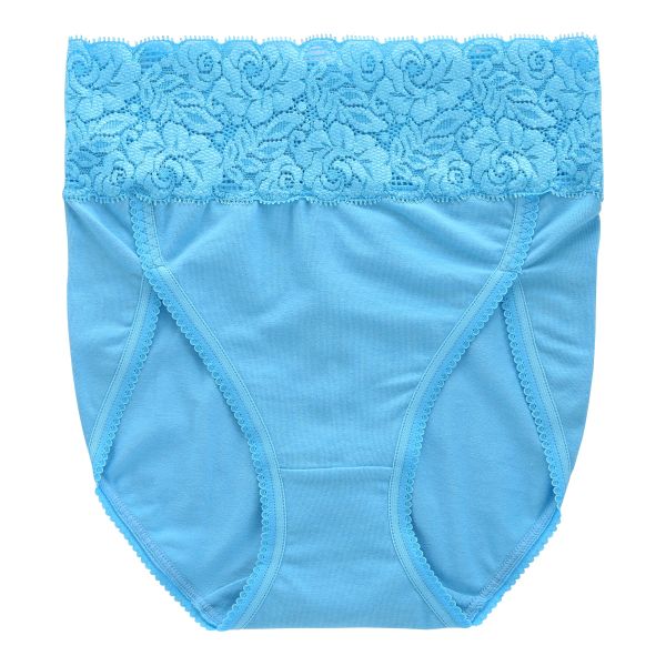 おなかもおしりもすっぽり包む スタンダード ショーツ 深め ウエストレース 綿混 大きいサイズ 単品