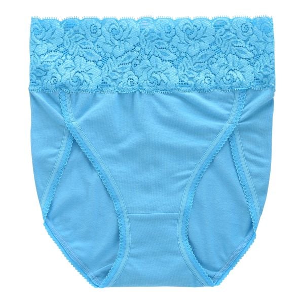 おなかもおしりもすっぽり包む スタンダード ショーツ 深め ウエストレース 綿混 大きいサイズ 単品