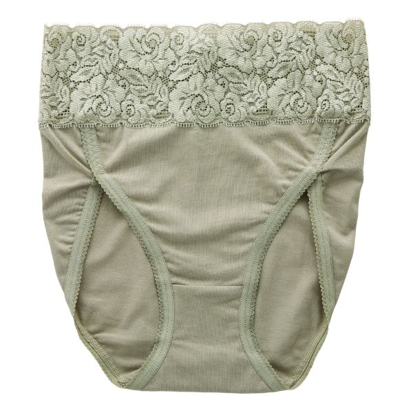 おなかもおしりもすっぽり包む スタンダード ショーツ 深め ウエストレース 綿混 大きいサイズ 単品