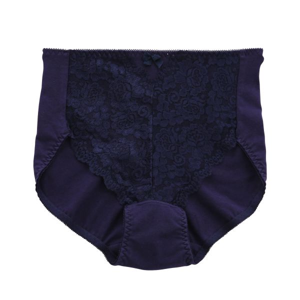 ヒップ美人 ショーツ 美尻メイク&おなかサポート 足口 レース 綿混 サポート