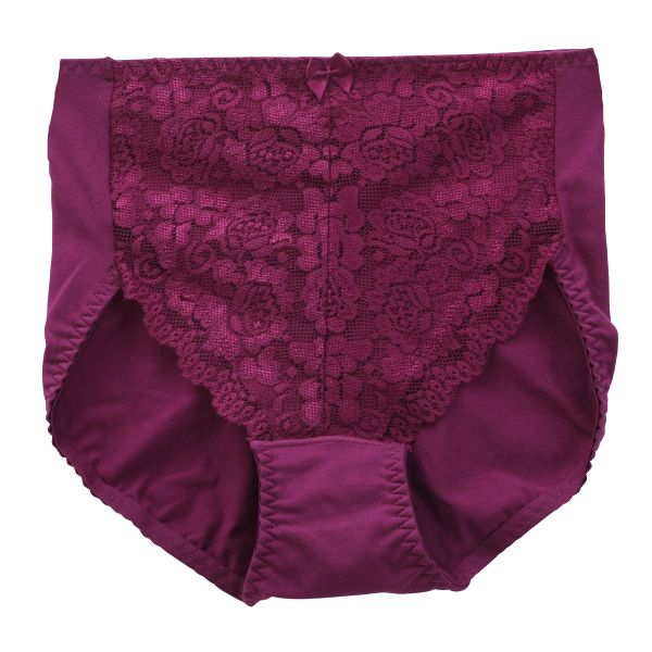 ヒップ美人 ショーツ 美尻メイク&おなかサポート 足口 レース 綿混 サポート