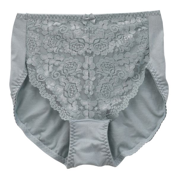 ヒップ美人 ショーツ 美尻メイク&おなかサポート 足口 レース 綿混 サポート
