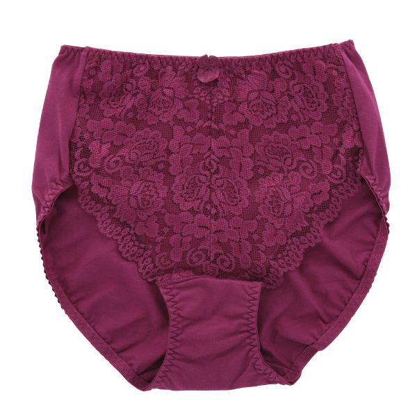 ヒップ美人 ショーツ 美尻メイク&おなかサポート 足口 レース 綿混 サポート