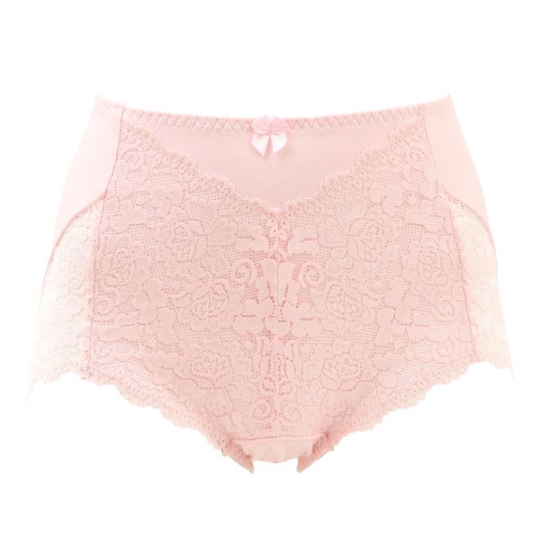 ショーツガードル おなかおさえ機能つき 脇丈深め すっぽり 足口レース 綿混 サポート