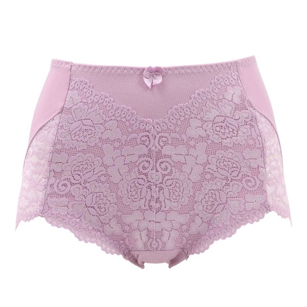 ショーツガードル おなかおさえ機能つき 脇丈深め すっぽり 足口レース 綿混 サポート