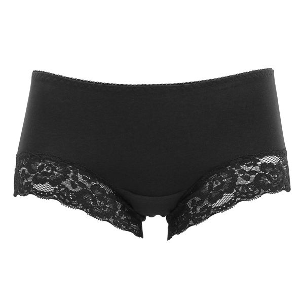 サニタリーショーツ 羽つきナプキン対応 綿混 生理用 シンプル レース 単品