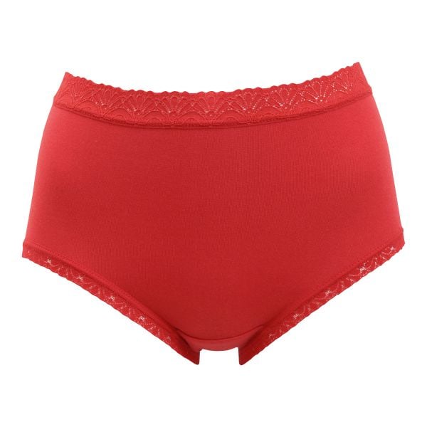 クロスコ KUROSUCO 日本製 綿混 お腹すっぽりFit ノーマルショーツ 赤 縁起 レッド