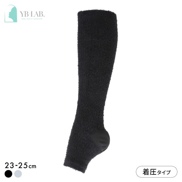 YB-LAB. グラマラスパッツ ふわりぃスリム かかと保湿ソックス 着圧 あったか オープントゥ 靴下 レディース FuWaly Slim
