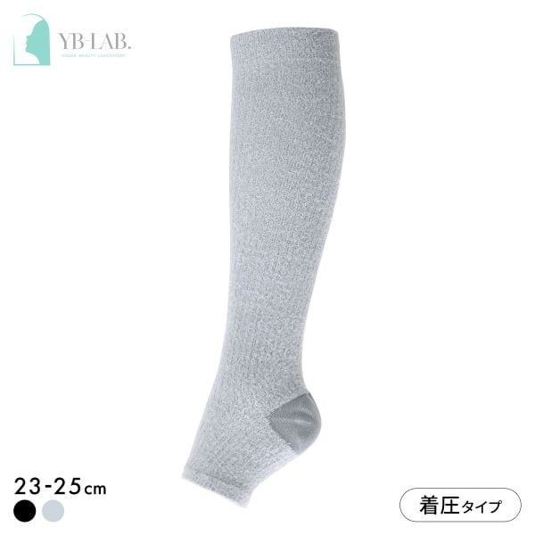 YB-LAB. グラマラスパッツ ふわりぃスリム かかと保湿ソックス 着圧 あったか オープントゥ 靴下 レディース FuWaly Slim