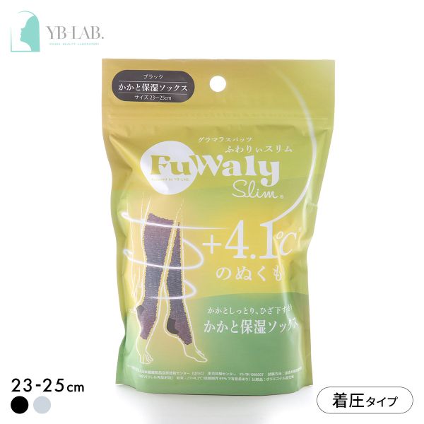 YB-LAB. グラマラスパッツ ふわりぃスリム かかと保湿ソックス 着圧 あったか オープントゥ 靴下 レディース FuWaly Slim