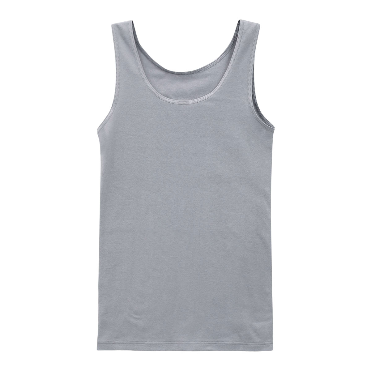 クロスコ KUROSUCO タンクトップ インナー 日本製 やわらか 綿混 両脇縫い目なし(GY-グレー-M)