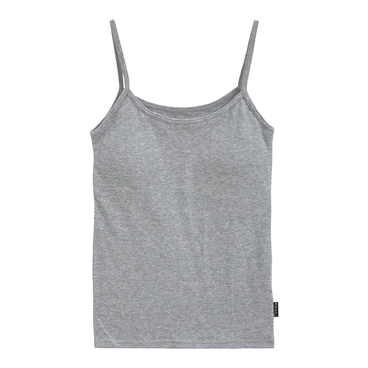 クロスコ KUROSUCO やわらか綿混 カップ付き キャミソール ブラキャミ ブラトップ(GY-グレー-M)