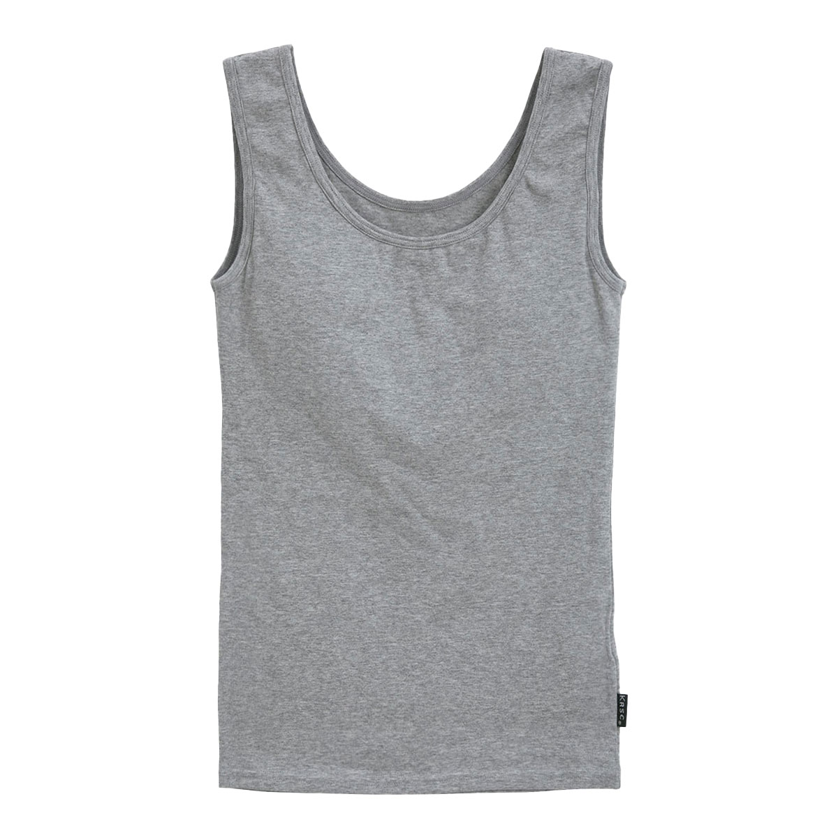 クロスコ KUROSUCO やわらか綿混 カップ付き タンクトップ ブラトップ(GY-グレー-M)