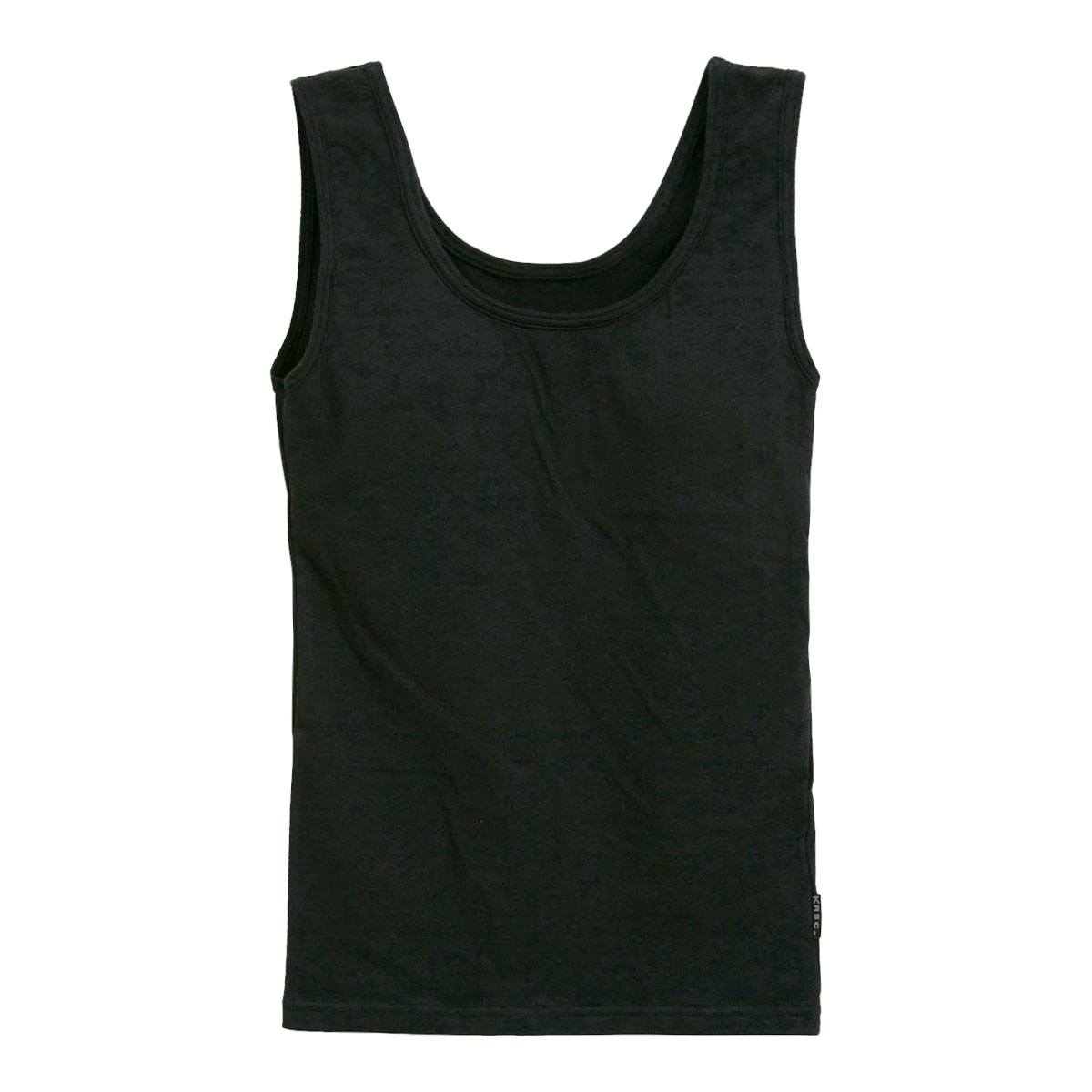 クロスコ KUROSUCO やわらか綿混 カップ付き タンクトップ ブラトップ(BK-ブラック-M)