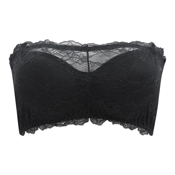 総レース チューブブラ 下厚パッド付き バンドゥブラ バンドゥ ブラカバー