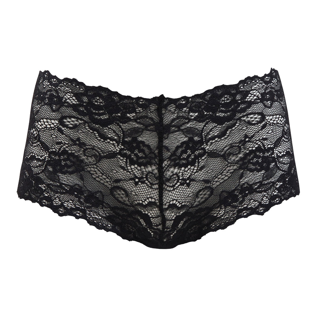 クロスコ KUROSUCO 日本製 豪華 総レースAir ヒップハングショーツ(BK-ブラック-M)