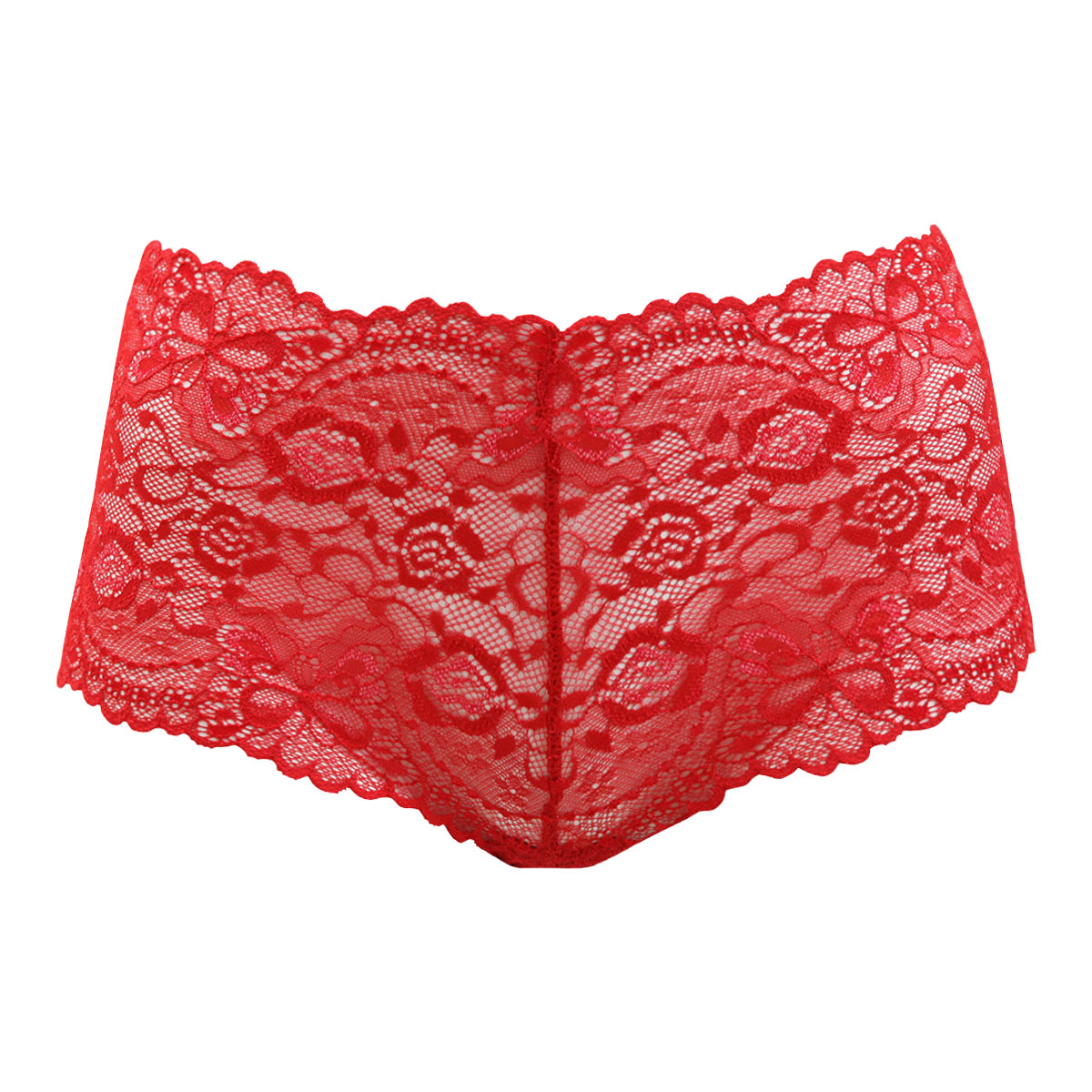 クロスコ KUROSUCO 日本製 豪華 総レースAir ヒップハングショーツ(RE-レッド-M)