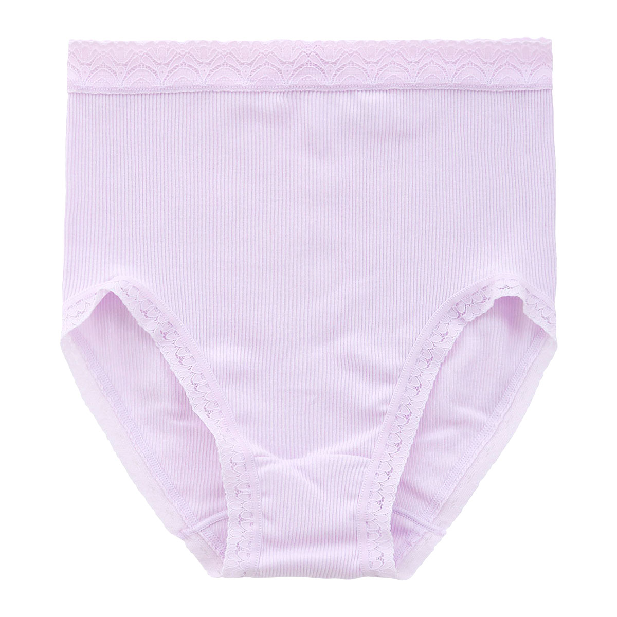 クロスコ KUROSUCO ショーツ 深め ハイウエスト 日本製 お腹すっぽりFit リブ 綿100％ ハイライズ 単品(LV-ラベンダー-M)