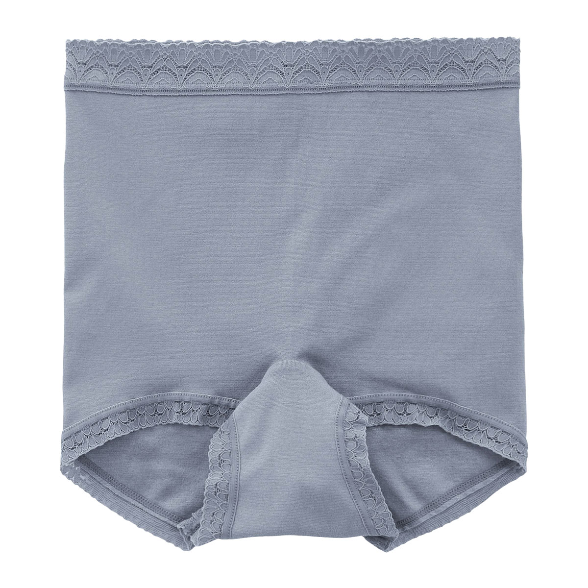 クロスコ KUROSUCO ショーツ お腹すっぽり 深め ハイウエスト 一分丈 日本製 綿混 ストレッチ 単品(GY-グレー-M)